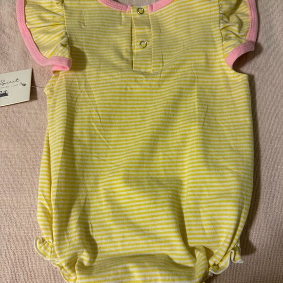*NWT* Blended Spirit Yellow Romper with Bunny Applique Size 6 Months - Picture 2 of 3